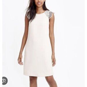 AS IS  J. Crew  sz 16 lace cap sleeve shift dress ivory wedding brunch